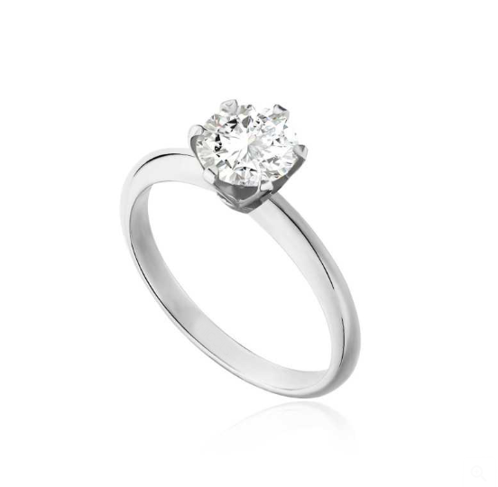 Anillo Compromiso Charlotte Oro Blanco 18Kt Con Diamante 1.00Ct