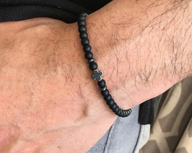 Pulsera Negra Simple Hombre