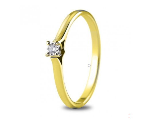 Anillo de compromiso 1 diamante talla brillante 0,03ct