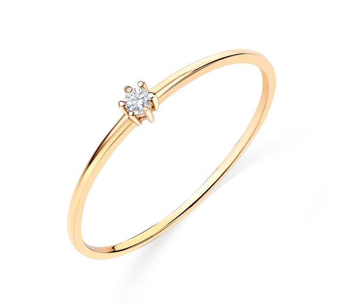 Solitario Petite Diamond en Oro Amarillo de 18 Kt